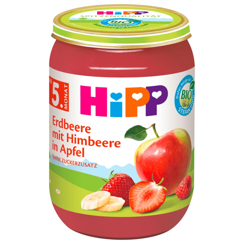 Hipp Bio Erdbeere mit Himbeere in Apfel 190g